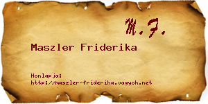 Maszler Friderika névjegykártya